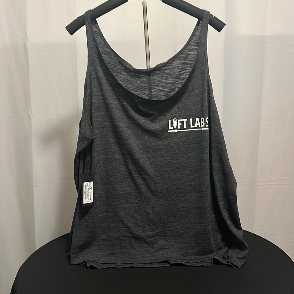 Lift Labs Women’s 2X-Large Slouchy Fit Gym Tank in Heather Grey